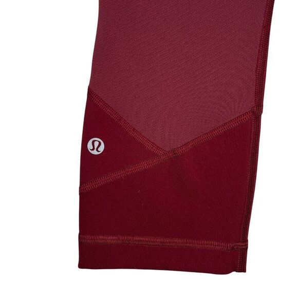 Lululemon Pace Rival Crop Leggings Women's Size 8 Cherry Cola Yoga Running - Picture 8 of 9